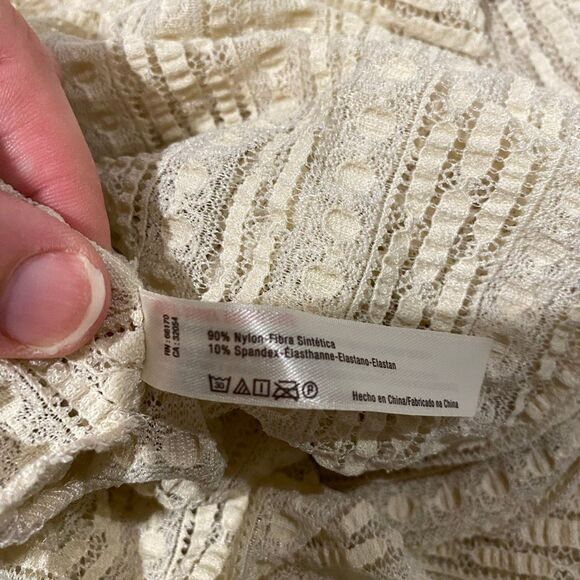 Free People Intimately Love Story Lace Gauze Slip Dress in Cream Small - Picture 7 of 8